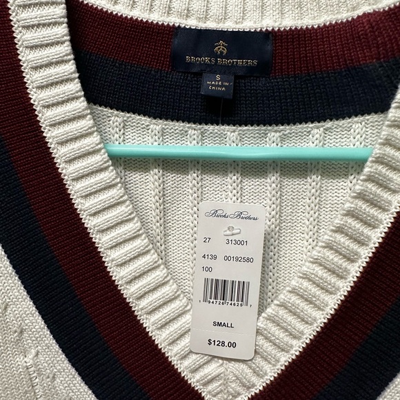 BNWT Brooks Brothers Men’s Small Tennis Sweater - Picture 6 of 6